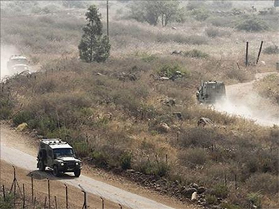 patrulla israeli en los altos del golan